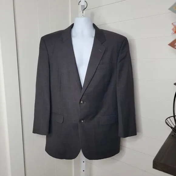 Jos. A. Bank 2 Button Pant Brown Suit ~  Sz 44L Blazer ~ 40W 28.5L Pleated Pants - Picture 2 of 11